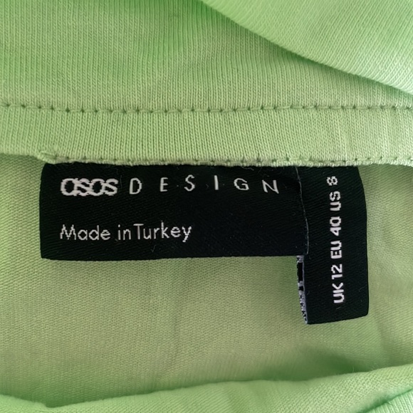 ASOS DESIGN bandeau bodycon midi dress in lime - Picture 5 of 7